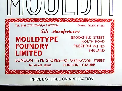 Large Two Colour Double Sided MOULDTYPE TYPE SPECIMEN POSTER Adana Letterpress • £12