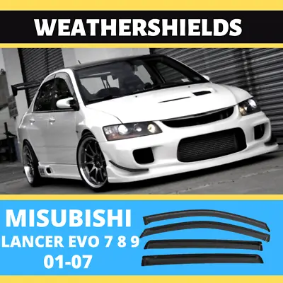 $79.99 • Buy Side Window Visors Weathershields FITS Mitsubishi Lancer Evolution EVO 7 8 9