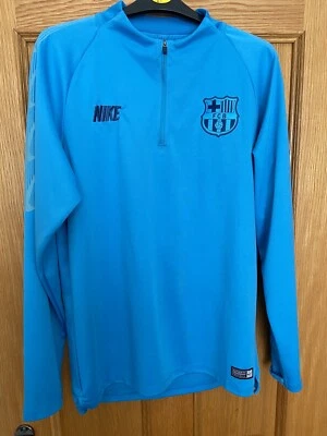 £4.99 • Buy Nike Barcelona Track Top Large M Blue Running Football Sports Quarter Zip