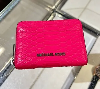 Michael Kors Women PVC Or Leather Medium Zip Around Card Case Coin Pouch Wallet • $59.50