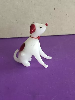 Murano GlassPirelliBimini:Milk Glass Jack Russell Dog FigureDog Ornament • £6.45