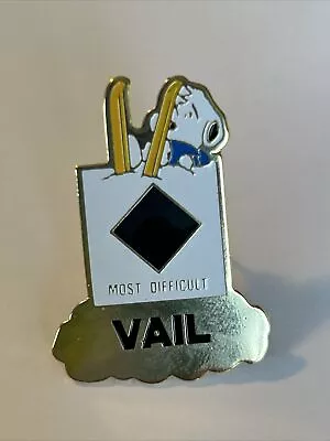 $19.99 • Buy Snoopy Ski Pin Vail Most Difficult 1.5  Tall Vintage Peanuts
