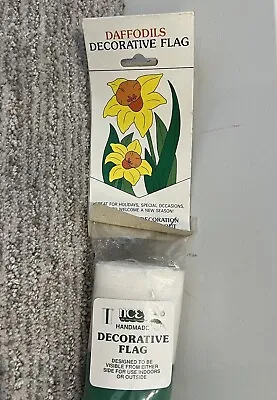 Vintage Decorative Lawn Flag Easter Spring Daffodils 1993 28”x 40” • $15