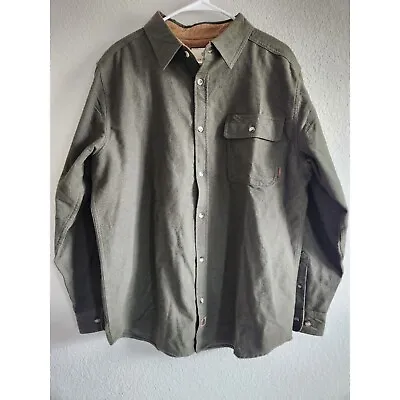 Legendary Whitetails Flannel Journeyman Button Down Jacket Olive Green Size L • $51.75