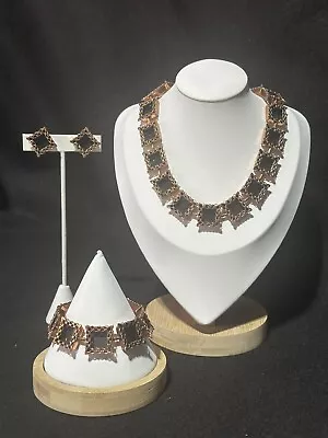 RENOIR  Parure  Necklace  Bracelet  Earrings  Copper  Black  Shadow Box  Vintage • $125