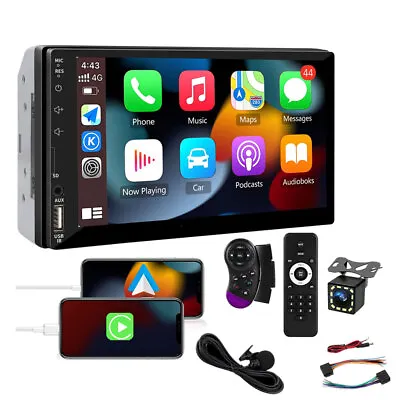 7  Car Radio Apple/Andriod Carplay Car Stereo Touch Screen Double 2Din+Camera US • $58.89