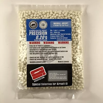 Madbull Airsoft Precision BBs 0.20g – 4000 BB Bag • $19.95