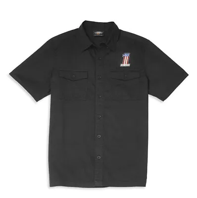 Harley-Davidson Men's #1 Logo Mechanics Shirt | Block Font Logo - 96073-22VM 	 • $62.09