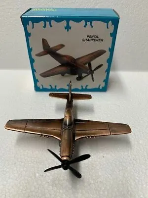 P-51 Mustang Plane Bronze Die Cast Metal Collectible Pencil Sharpener New / Box  • $7.95