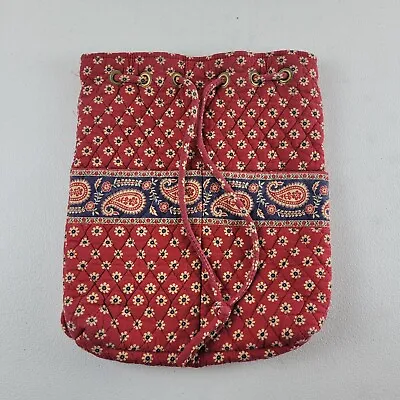 Vera Bradley Americana Red Cord Swing Drawstring Duffel Backpack Daisy One Size • $24.92