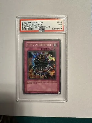 Yu-Gi-Oh! TCG Mask Of Restrict Labyrinth Of Nightmare LON-018 Unlimited PSA 7 • $23.99