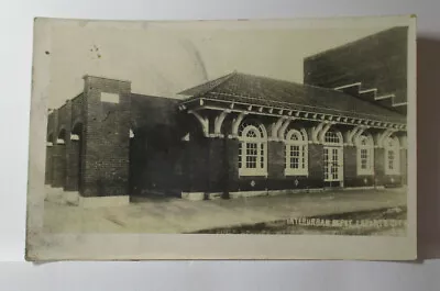 RPPC Real Photo Postcard INTERURBAN DEPOT La Porte City Iowa TROLLEY CAR Railway • $13.99