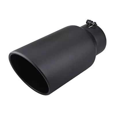 Black Diesel Exhaust Tip Stainless Steel Angle Cut 5  Inlet 7  Outlet 15  Long • $53