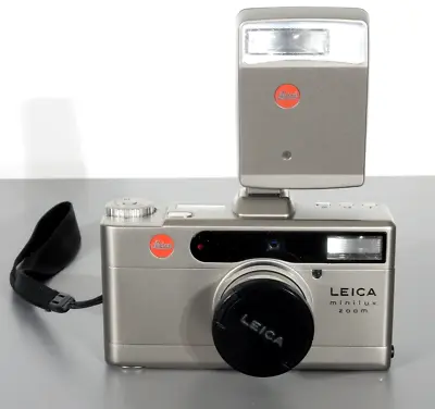 Leica Minilux Zoom Point & Shoot 35mm Film Camera + CF Flash MINT BEAUTY • $389