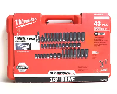 Milwaukee 49-66-7009 Shockwave 3/8in Impact Duty SAE/Metric 43pc Socket Set • $129.99