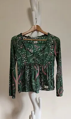ODD MOLLY Sample Printed Blouse In Green + Pink Size 1 / 8 • $88