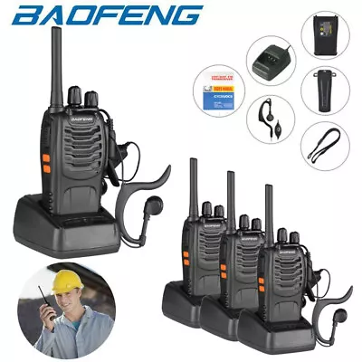 4Pcs Baofeng PMR446MHz USB Two-way Radio Walkie Talkie+Free Headsets UK • £39.99