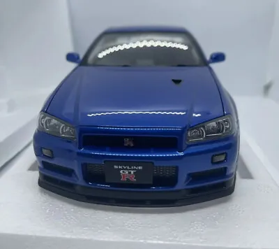 1:18 AUTOART Nissan Skyline Gt-R R34 V-Spec II 2001 Bayside Blue • £275