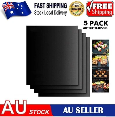 Reusable Non-stick BBQ Grill Mat Barbecue Baking Liners Reusable Cooking Sheets • $14.49