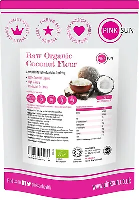 Raw Organic Coconut Flour 1kg 1000g Fine Gluten Free Keto Baking Low Carb Vegan • £7.95