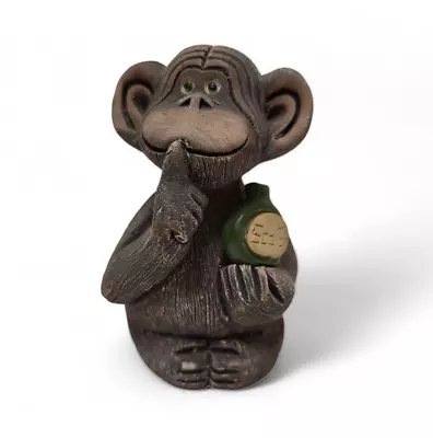 Vtg Monkey Figurine Drinking Scotch Chimpanzee #46 Artesania Rinconada 1970s • $16