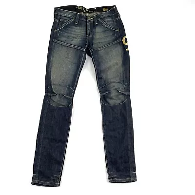 G-Star Jeans Mens Blue 96 GS 3301 Raw Original Straight Denim Jeans Size W26 L32 • $44.95