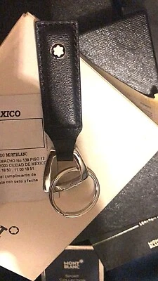£44.32 • Buy Montblanc Authentic & Unworned  Stainless Steel/Leather  Black  Key Holder W Box