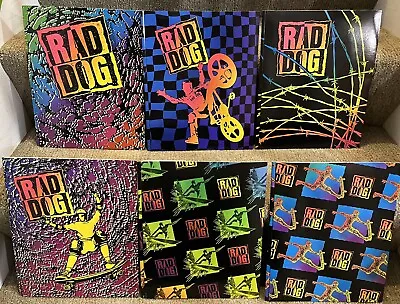 6 New Vintage Rad Dog Graphic Mead Pocket 3 Prong Folders Set Of 6 • $8