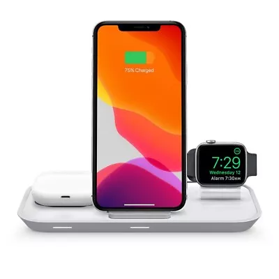 Mophie 3-in-1 Stand Fast 7.5w Charger Wireless Apple Iphone Watch Airpods Stand • £24.95