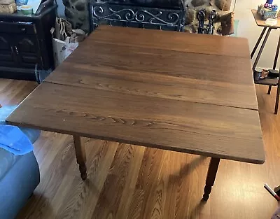 Antique Chestnut Wood Drop Leaf Kitchen Table Circa 1880 Pre Worms • $450