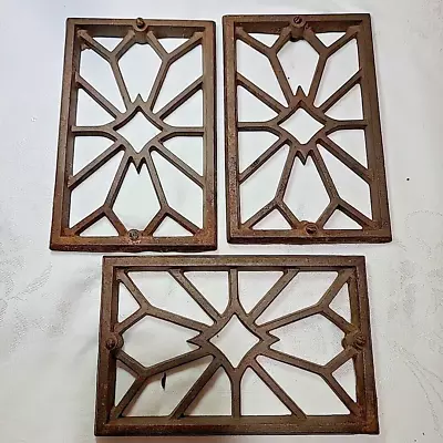 Set Of 3 Vintage Art Deco Cast Iron Vent Register Cover Heat Grates 8”x5” • $84