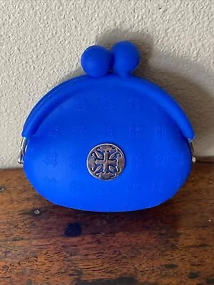 Rustic Cuff Coin Purse Cobalt Blue Snap Toggle Closure Silicon Feel Logo • $15.92