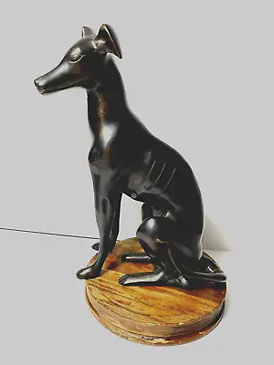 Art Sculpture Brass Or Bronze Greyhound Whippet 9”H Dog Sighthound Sitting • $55