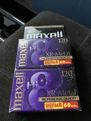 Lot Of 2 Maxell Hi8 XR-Metal 120 8mm Camcorder Video Tapes  Brand New Free Ship • $19.99