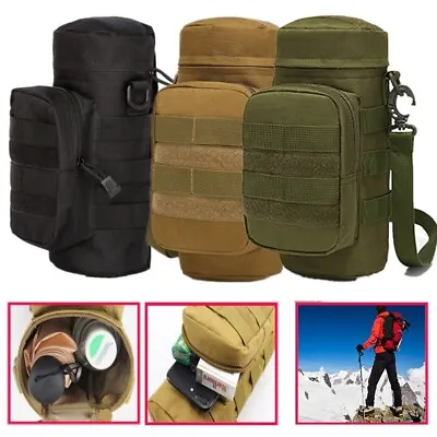 Tactical Molle Water Bottle Pouch For Camping Hiking Kettle Holder Shoulder Bag • $12.99