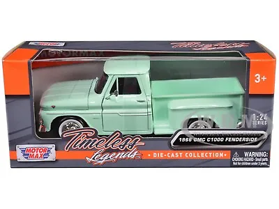 1966 Gmc C1000 Fenderside Pickup Light Green 1/24 Diecast Model Motormax 79379 • $19.99