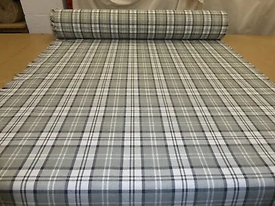 Tartan Checked Wool Effect Weave Upholstery Fabric (FOUR COLOURS) Gleneagles • £1.25