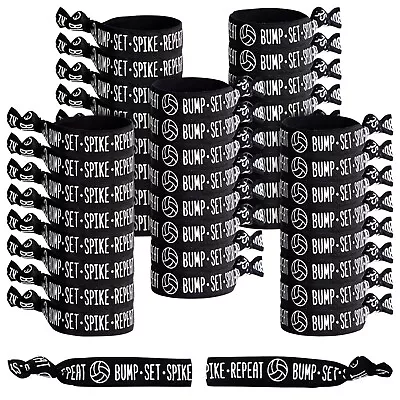 50-Pack Sports Volleyball Hair Ties For Girls Team Bracelets 3.35x0.6 In • $16.99