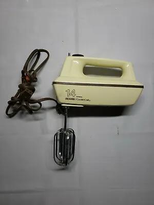 Vintage 70s Sears 14 Speed Counter Craft Hand Mixer • $18