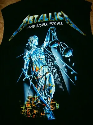 Metallica AND JUSTICE FOR ALL ROCK HEAVY METAL PUNK TRASH VEST SHIRT UNISEX M • £49.48