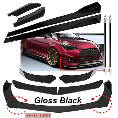 Front Bumper Lip Spoiler Splitter Car Body Rear For Hyundai Veloster Gloss Black • $79.99