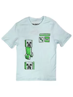 Boys Green Minecraft Creeper TNT Short Sleeve T-Shirt Tee Shirt • $14.99