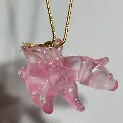 Lot Of 9  Solid Glass Mini Flying Pig Christmas Ornaments 1/2” • $15