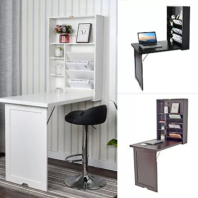 Wall Mounted Table Computer Desk Floating Writing Table Foldable Cabinet Home US • $109.99