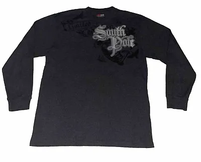 Y2K Southpole Thermal Black Shirt Mens 2XL XXL Waffle Knit Long Sleeve Logo • $39.94