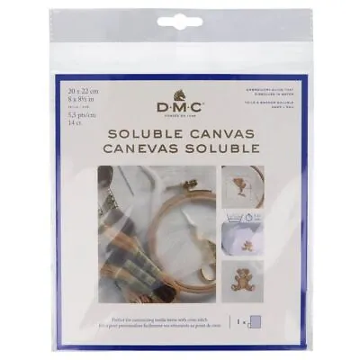 £6.49 • Buy DMC Soluble Canvas 20 X 22cm - 14 Count Water Soluble Canvas 14 Holes/inch