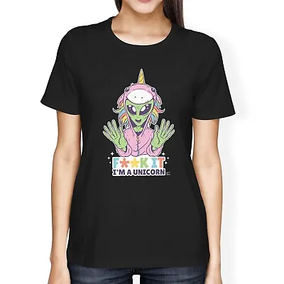 1Tee Womens Loose Fit Alien Unicorn  T-Shirt • £7.99