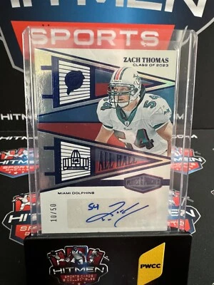 $6.50 • Buy Zach Thomas 2023 Panini Plates & Patches HOF Autograph SP 10/50 DOLPHINS
