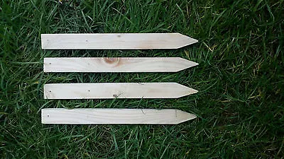 SET OF 4 - 8 1/4  Treated Fence Log Roll Wooden Stakes Pegs Edgers - FREE P &P • £8.80