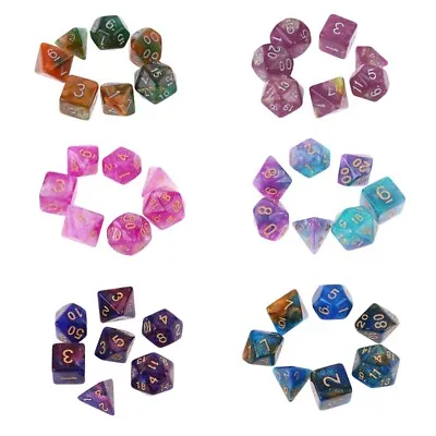 7pcs/set Dichromatic MTG Polyhedral Game Dice Six-Color DND RPG Dice K • $8.57